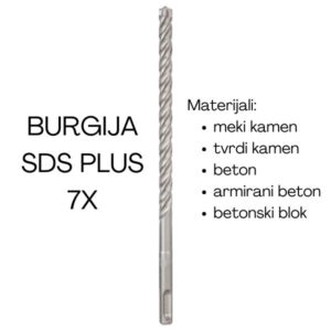 Burgija SDS plus 7X za čekiće za bušenje