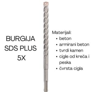 Burgija SDS plus 5X za čekiće za bušenje