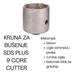 Kruna za bušenje SDS plus 9 CoreCutter za čekiće za bušenje