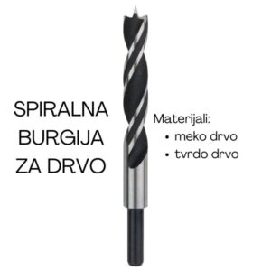 Spiralna burgija za drvo za bušilice/odvrtače