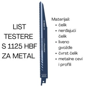 List univerzalne testere S 1125 HBF za metal