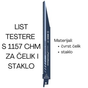 List univerzalne testere S 1157 CHM za čelik/staklo