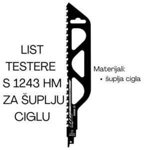 List univerzalne testere S 1243 HM za šuplju ciglu