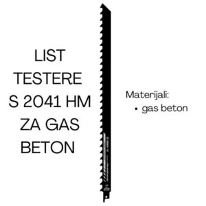 List univerzalne testere S 2041 HM za gas beton