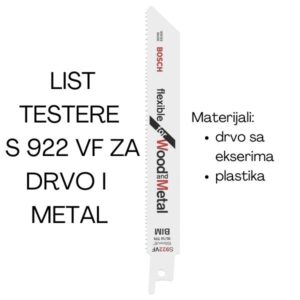List univerzalne testere S 922 VF za drvo i metal