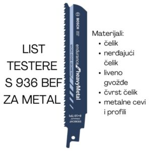 List univerzalne testere S 936 BEF za metal
