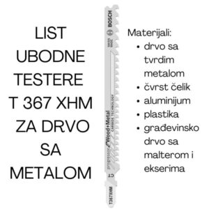 List ubodne testere T 367 XHM za drvo sa metalom